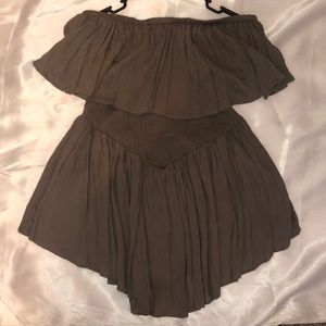 NVR WORN! Olive halter top romper.